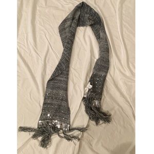 New York & Company Grey & Sequined Scarf